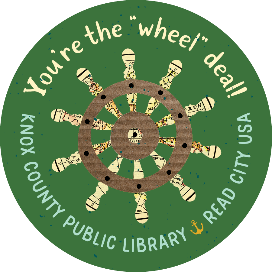Anchors Aweigh You're the "wheel" deal badge with ship steering wheel. 