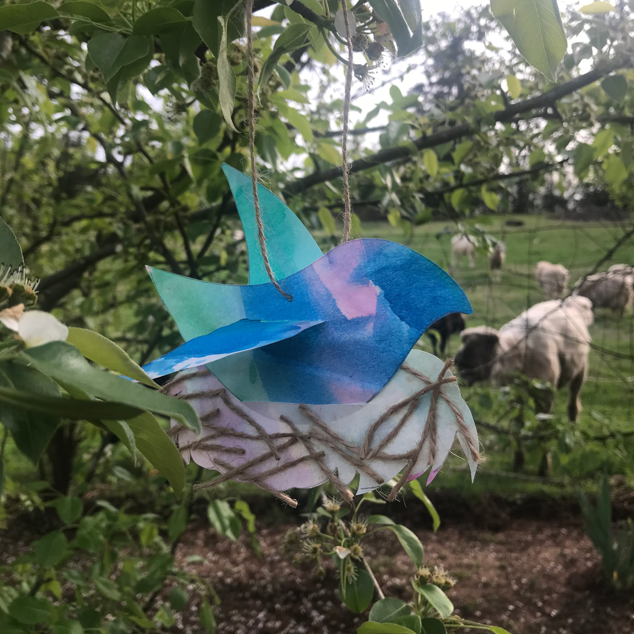 Hanging bird finished craft