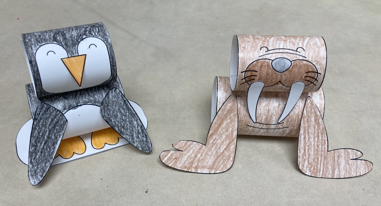 Finished Polar Animal Rollup crafts