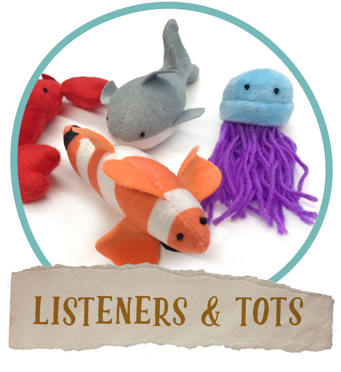 Sea creature stuffed animals.