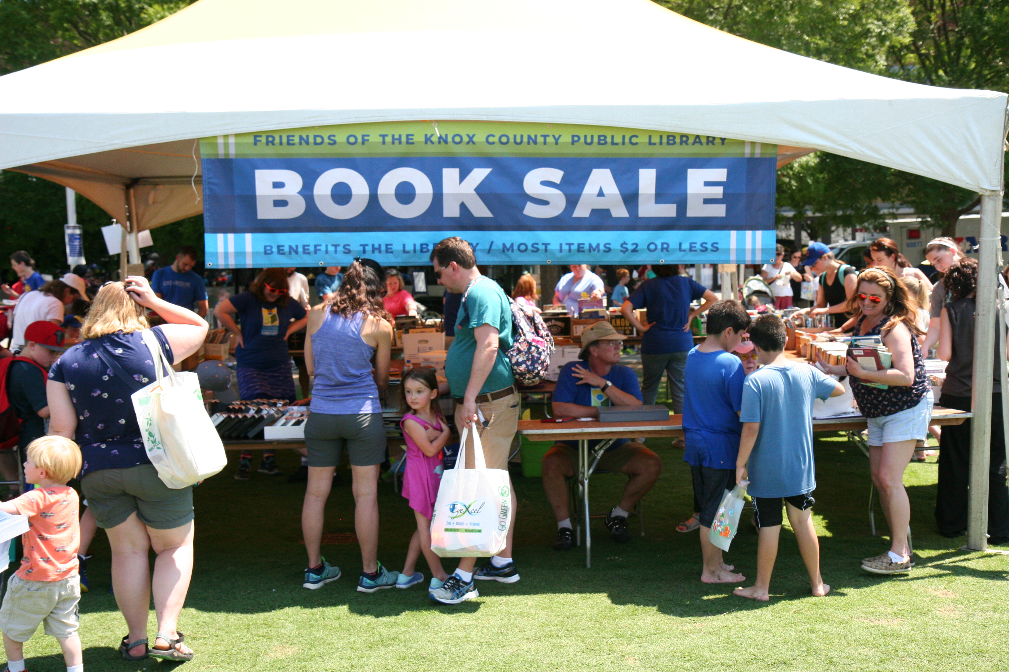Book sale booth at the Children's Festival of Reading
