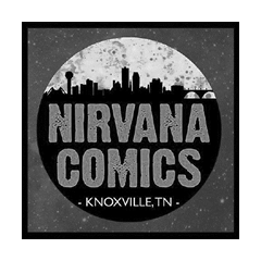 Nirvana Comics Knoxville, TN gray logo