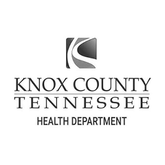 Black, white, and gray Knox County Health Department logo