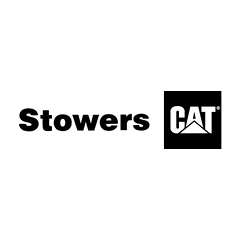 Black and white Stowers CAT logo