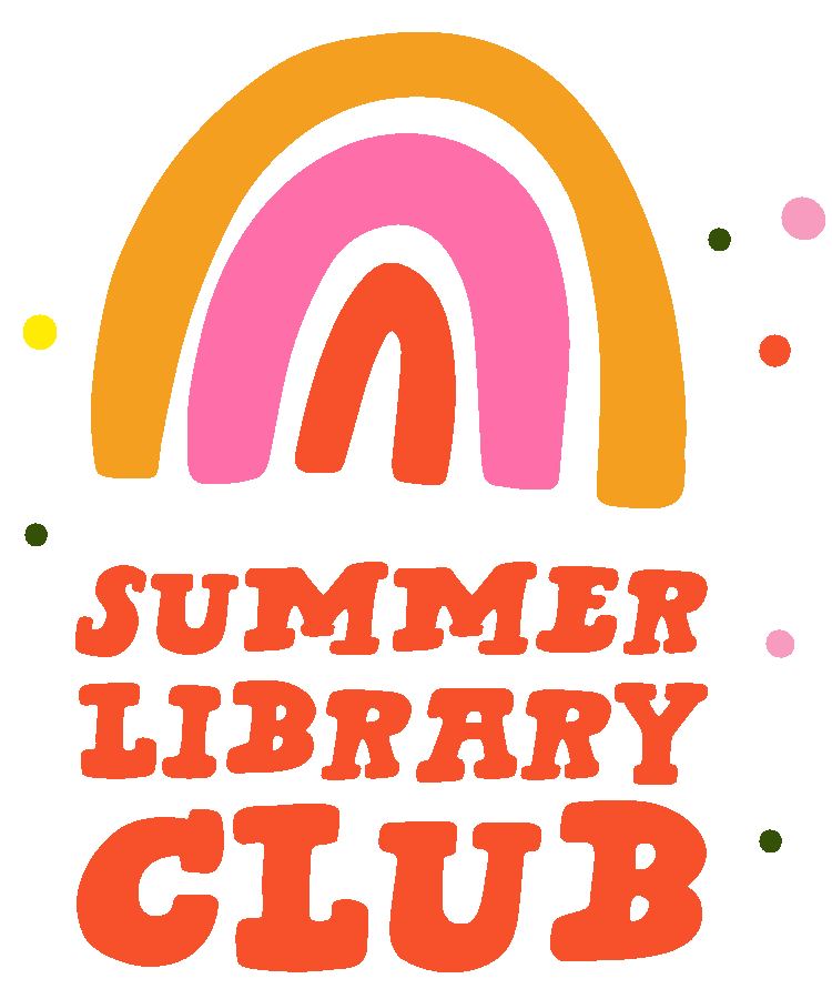 summer library club logo with rainbow