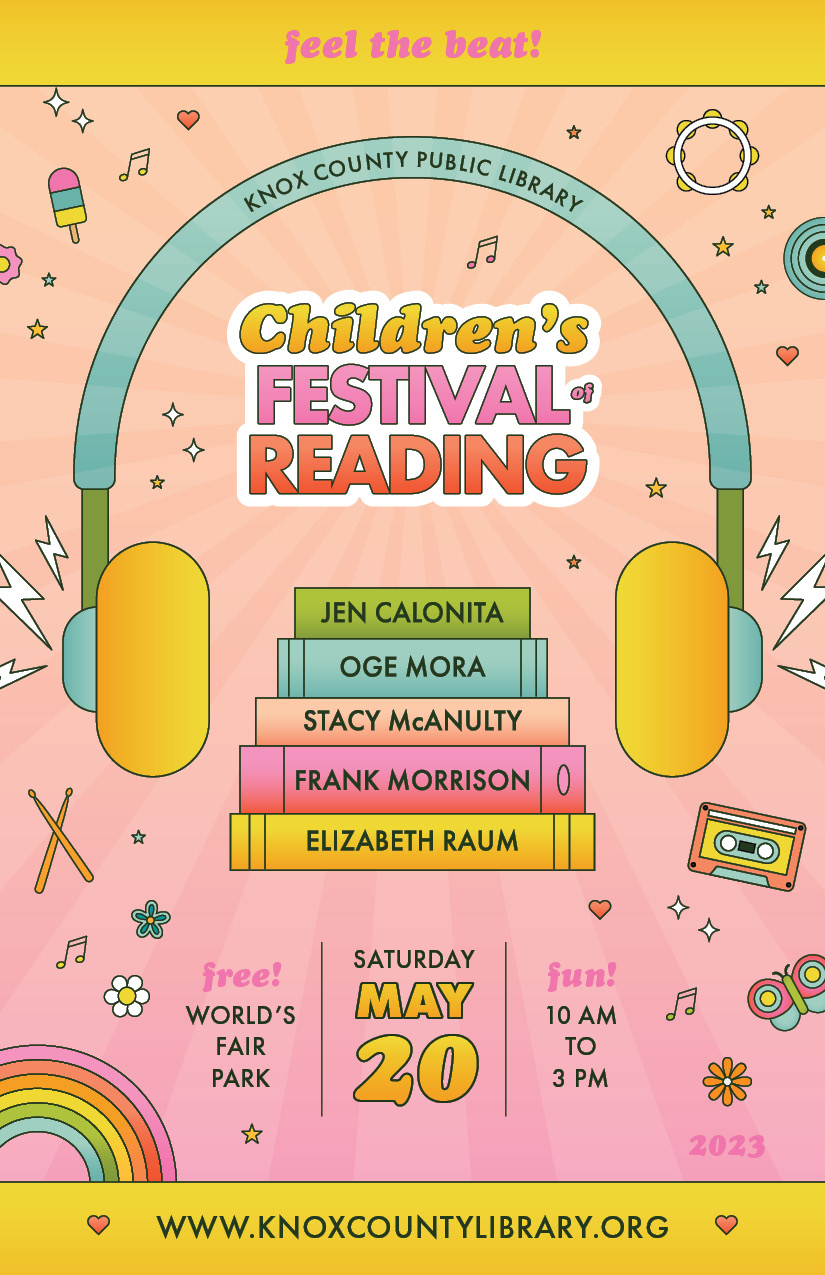 Children's Festival of Reading program cover - graphic of headphones