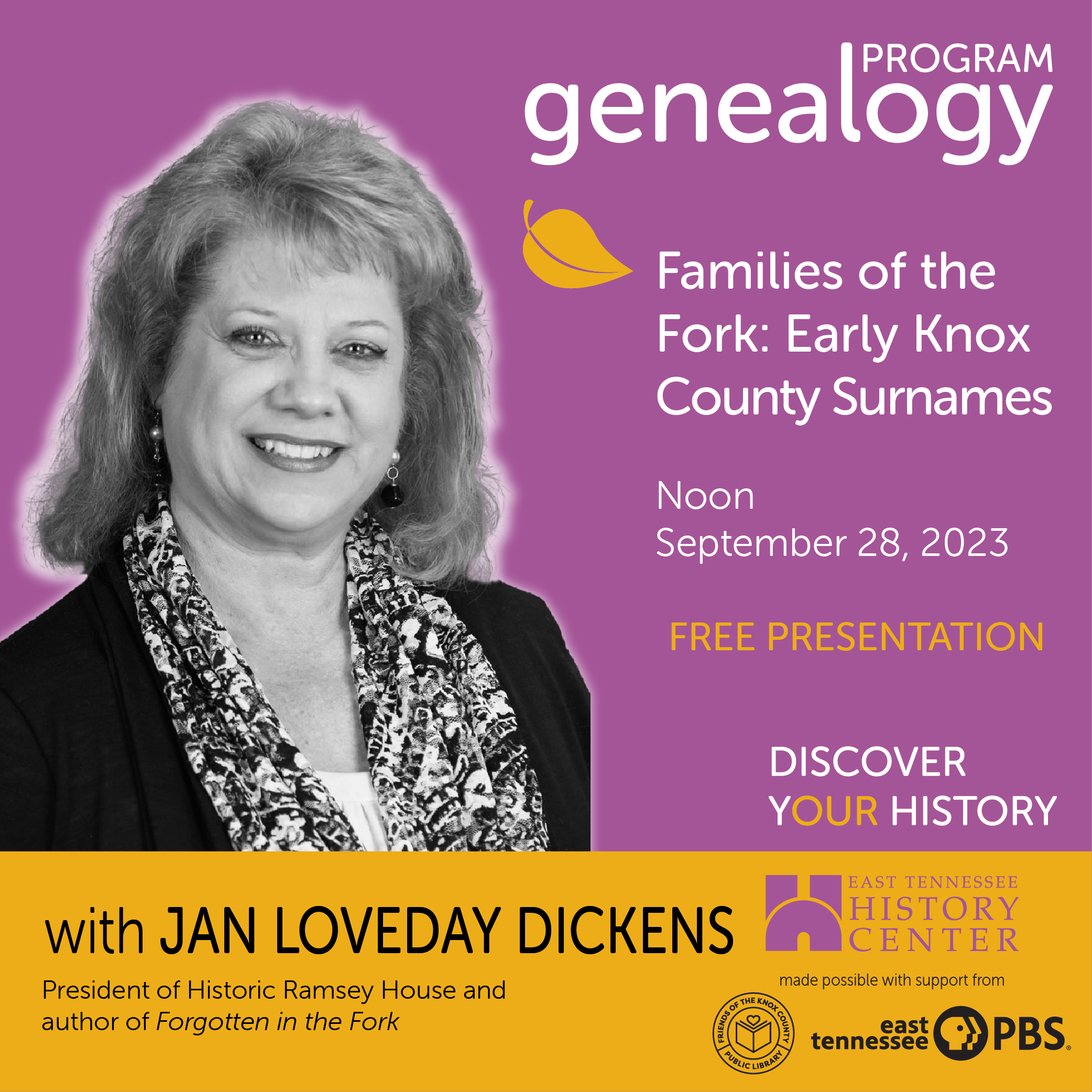 PROGRAM: Families of the Fork–Early Knox County Surnames