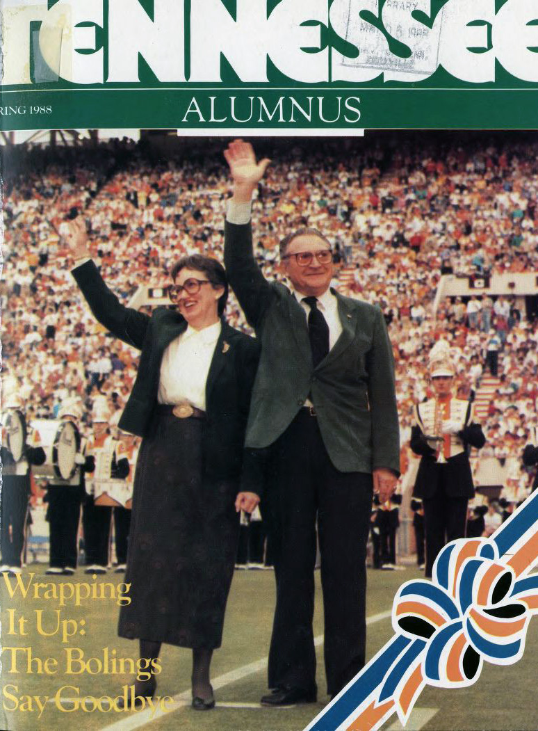 "Wrapping It Up: The Bolings Say Goodbye," Tennessee Alumnus, Spring 1988