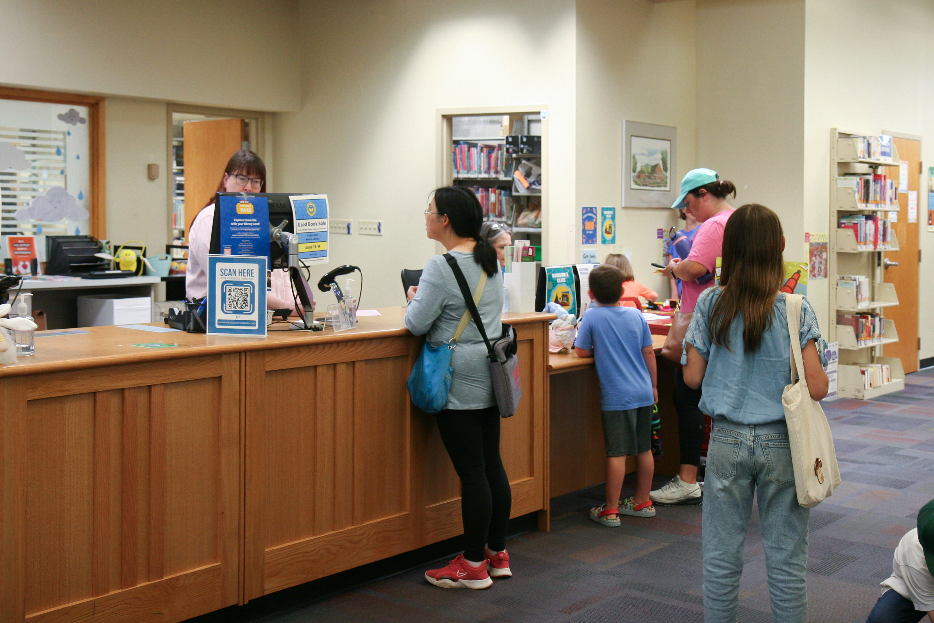 photo of circulation counter in a library