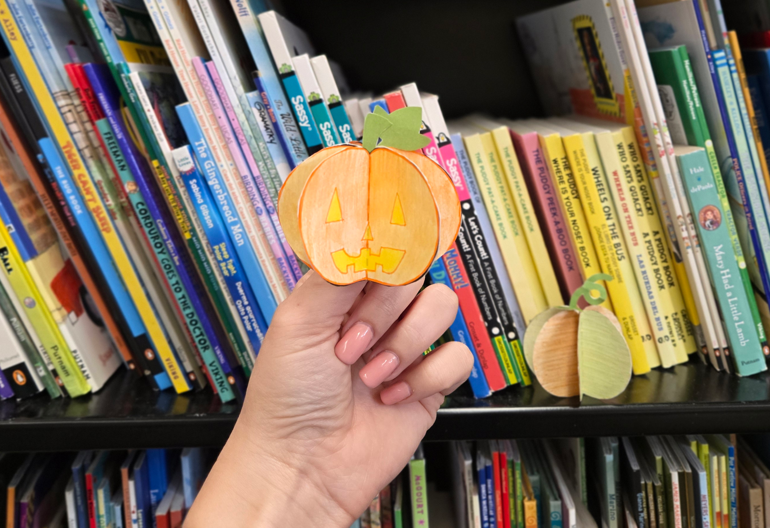 photo of paper jack-o-lantern craft