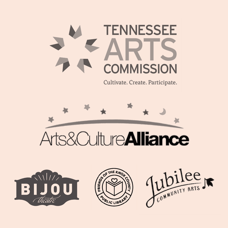Tennessee Arts Commission, Arts & Culture Alliance, Bijou, Friends of the Knox County Public Library, Jubilee Community Arts