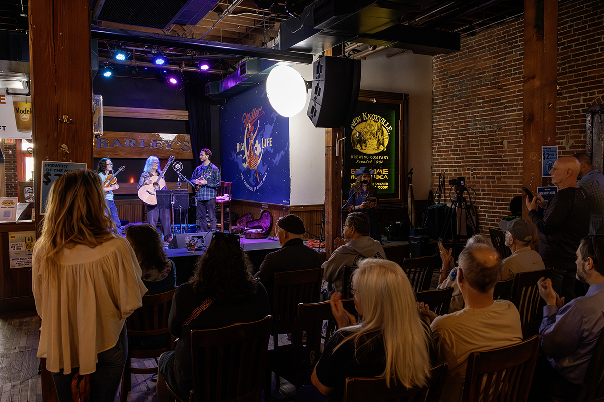 Alice Gerrard and bandmates perform at Barley's