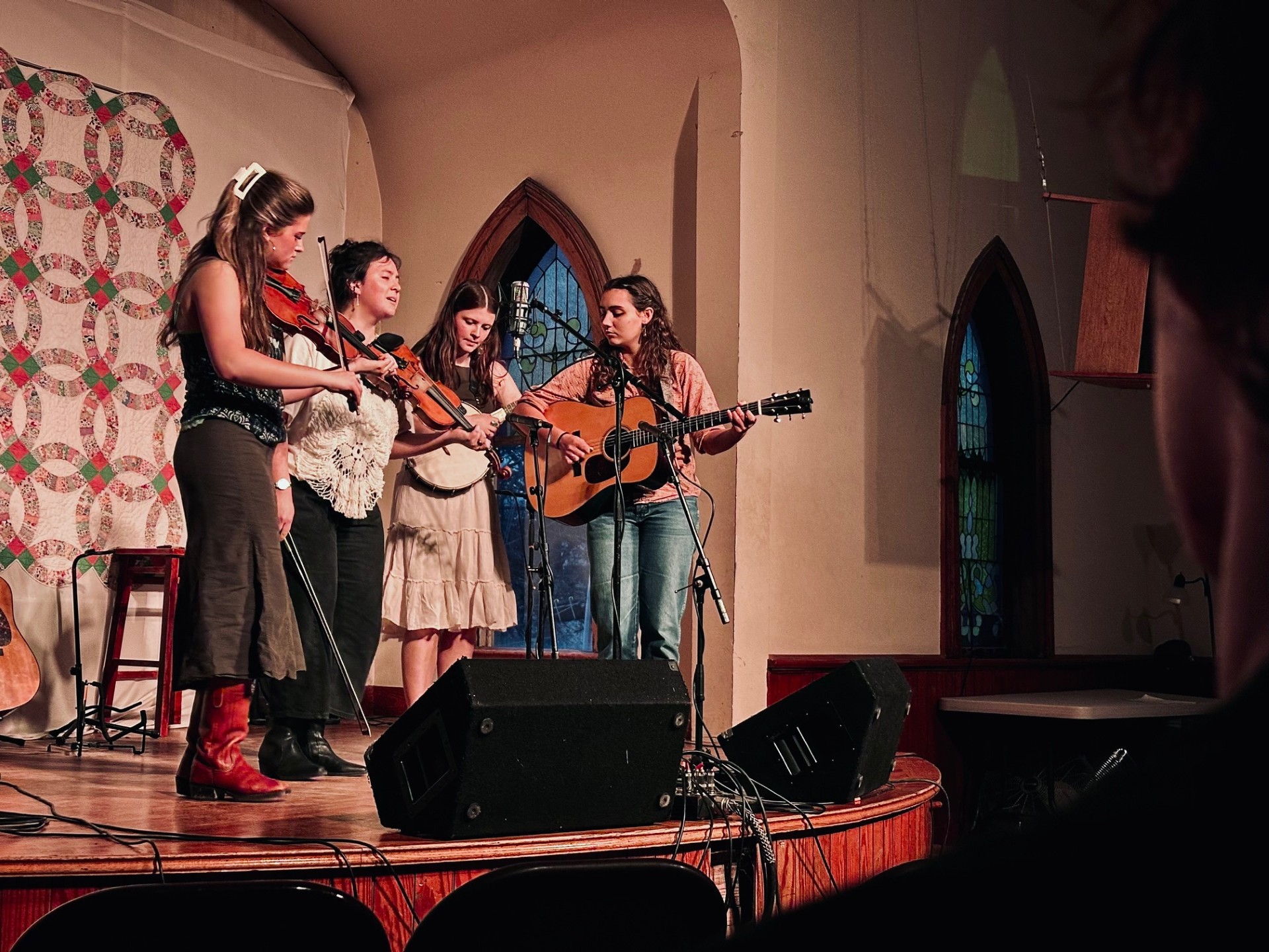 musicians on stage at the Laurel Theater