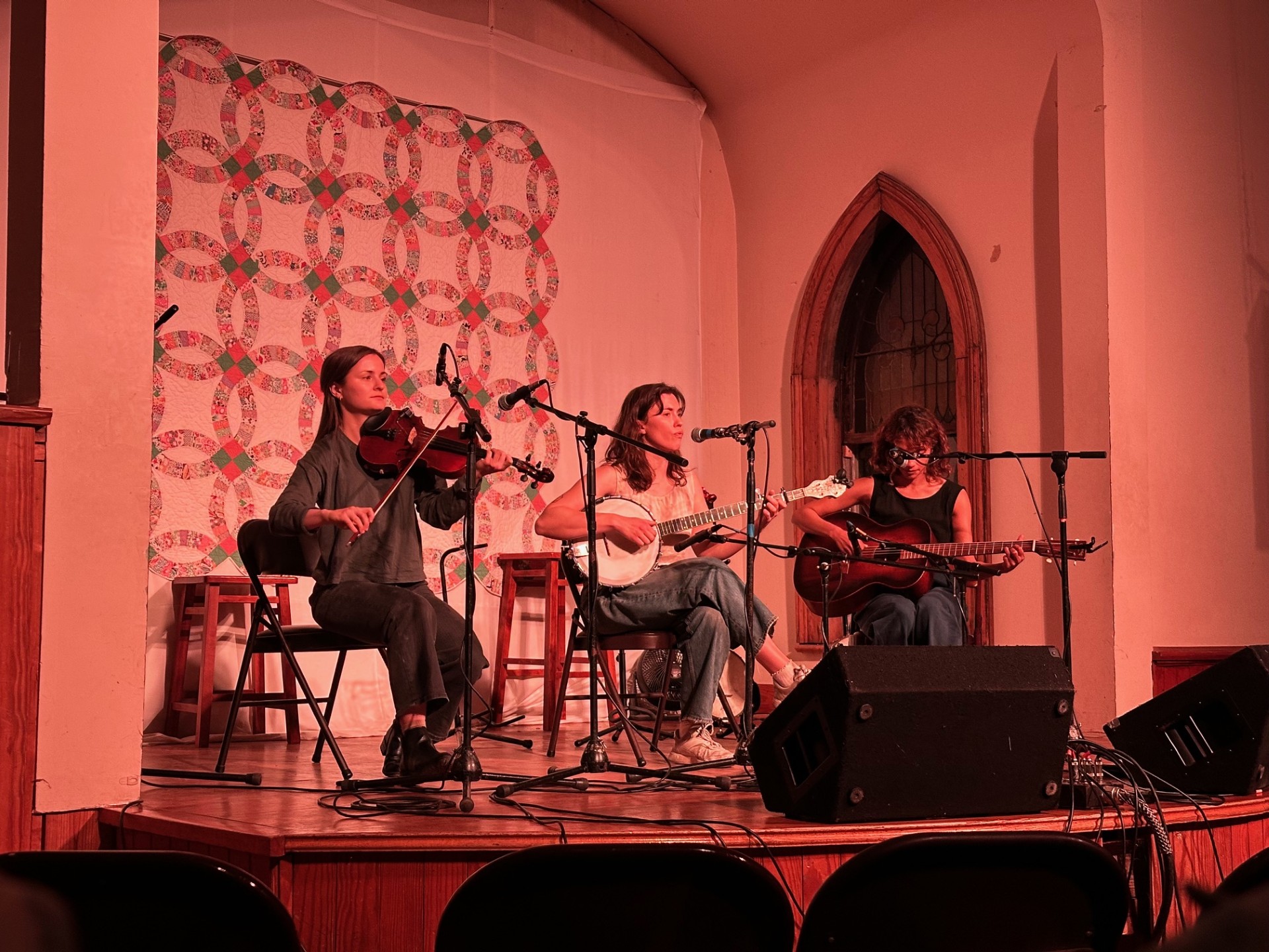 musicians on stage at the Laurel Theater