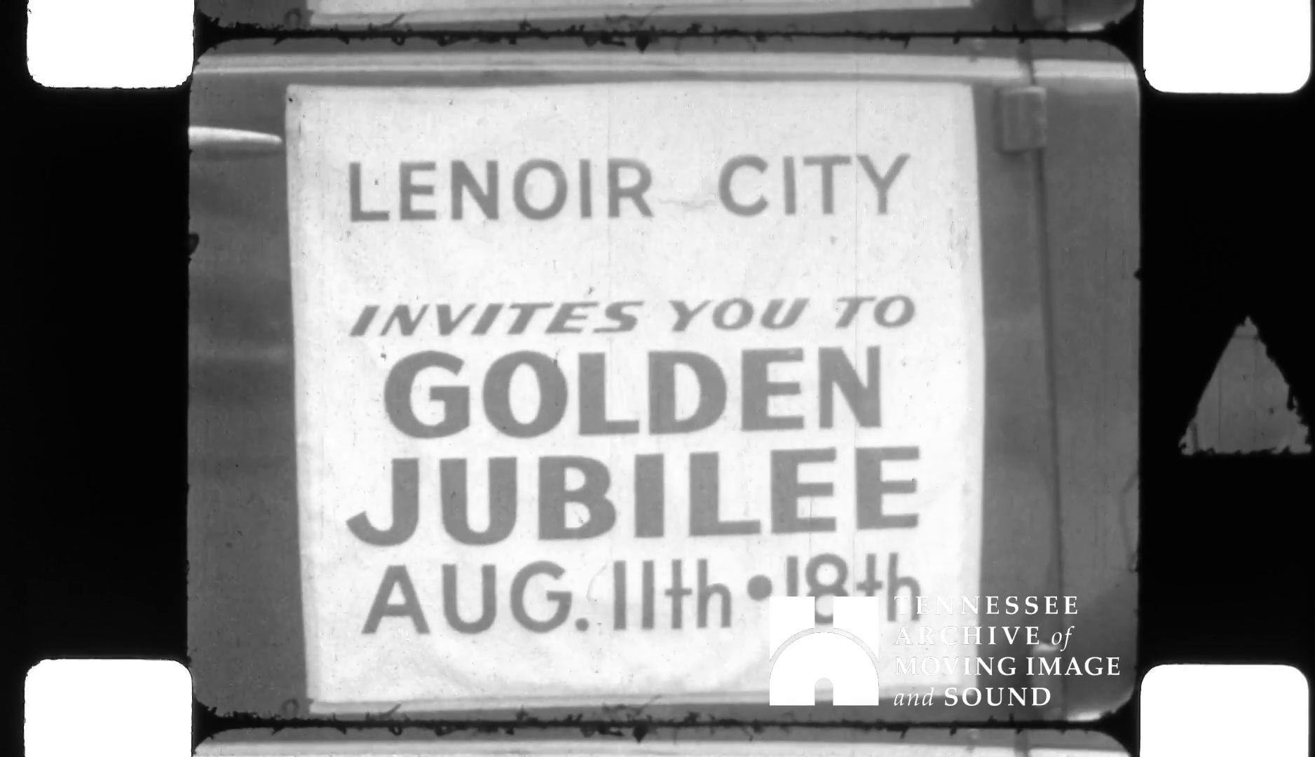sign that says "Lenoir City Invites you to the Golden Jubilee