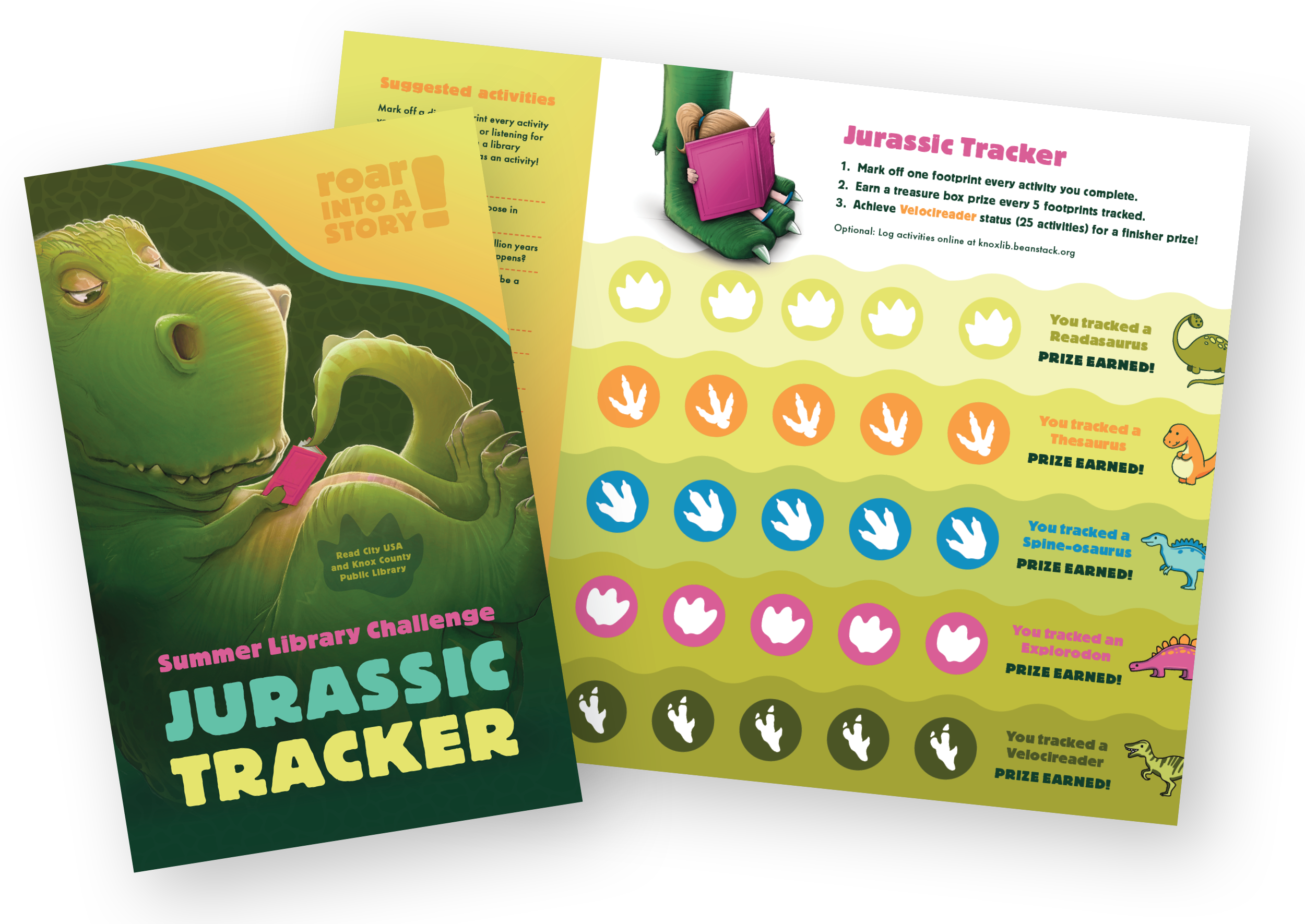 image of a "Jurassic Tracker" reading log