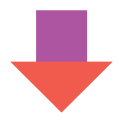 Red and purple arrow. Stream & Download services.