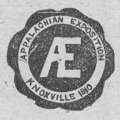 Close up of 1910 Appalachian Exposition emblem as printed in newspaper