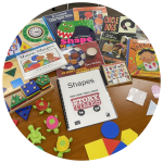 photo of books, games, cds, pegboards, puzzles