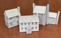 paper models of three historic homes
