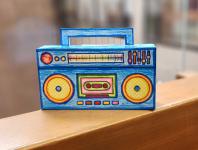 colored paper boombox