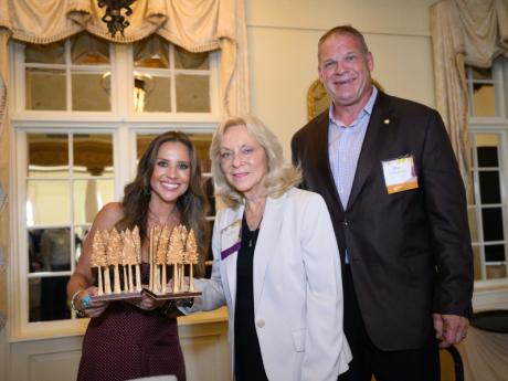 Abby Ham, of WBIR and Mayor Glenn Jacobs present award to Ann Staup