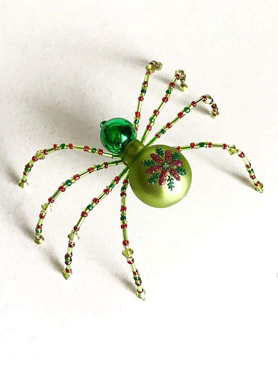 A beaded Christmas spider. 