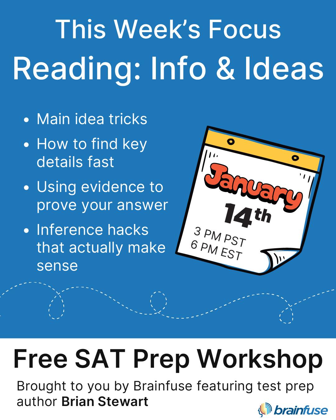 This week's focus: Reading: Info & Ideas