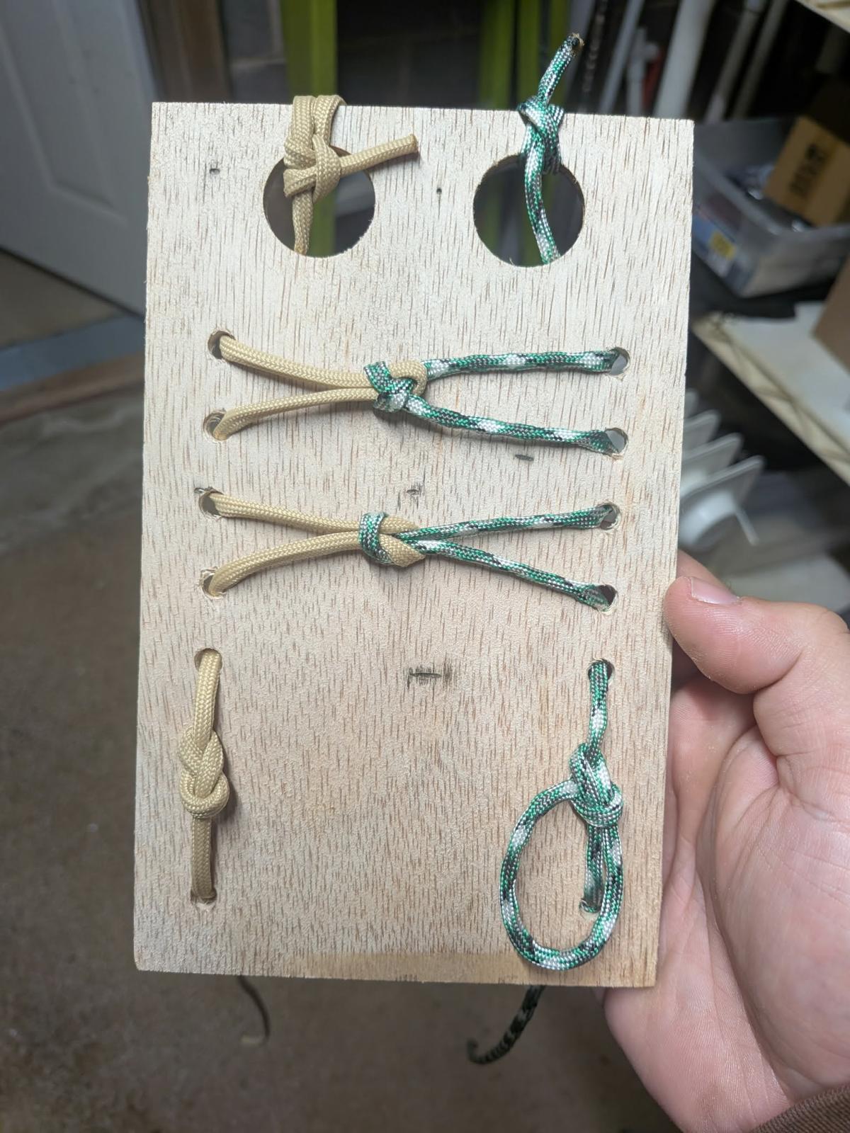 knot tying board