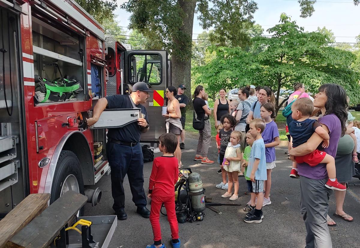 fire truck with children
