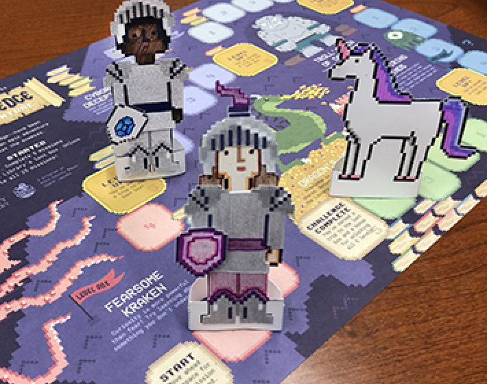 photo of gameboard with knight characters