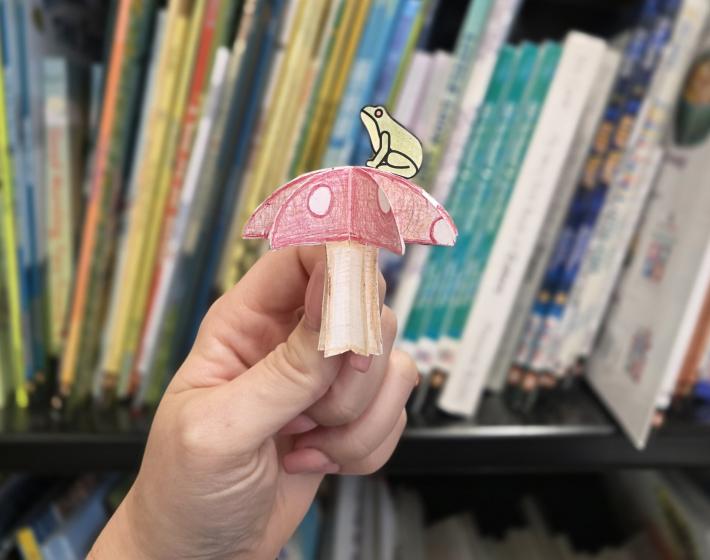 photo of paper craft mushroom