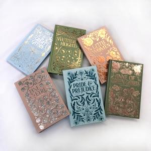 photo of six foil-embossed book covers