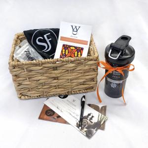 basket with stretch fusion gift card and Diana Warner gift card